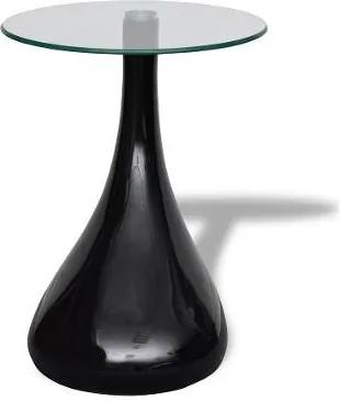 Druppelvormige salontafel zwart