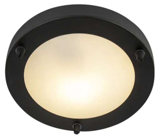 Buitenlamp Moderne plafonnière zwart 18 cm IP44 - Yuma Modern G9 IP44 Buitenverlichting rond