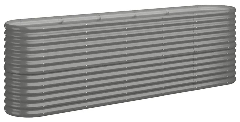 vidaXL Plantenbak 224x40x68 cm gepoedercoat staal grijs