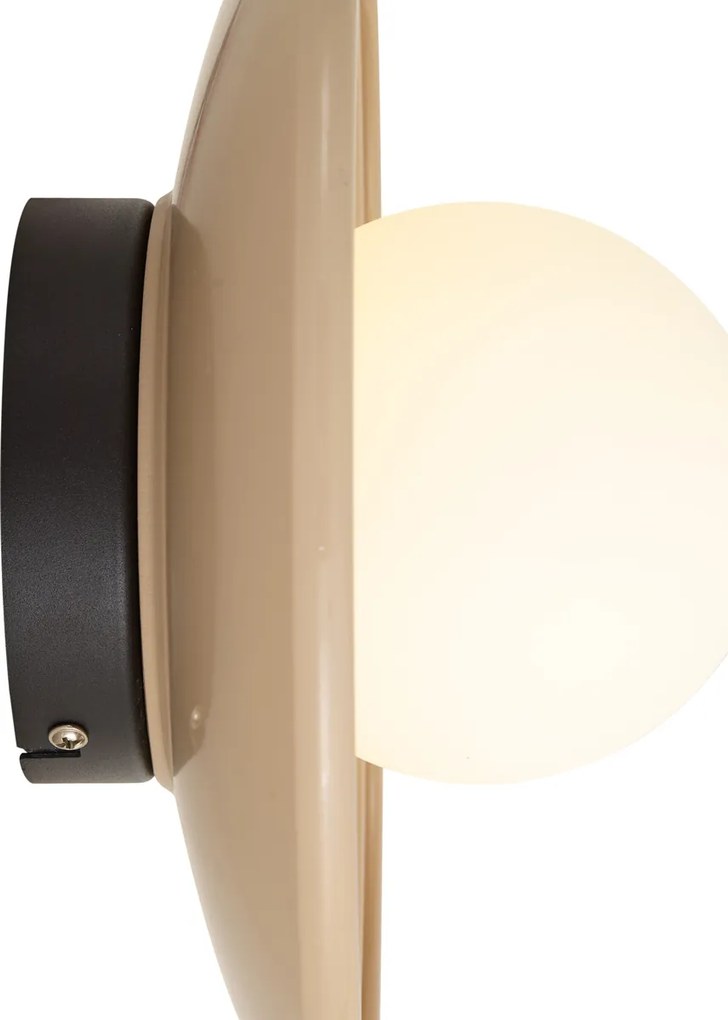 Retro plafondlamp beige met opaal glas - Lila