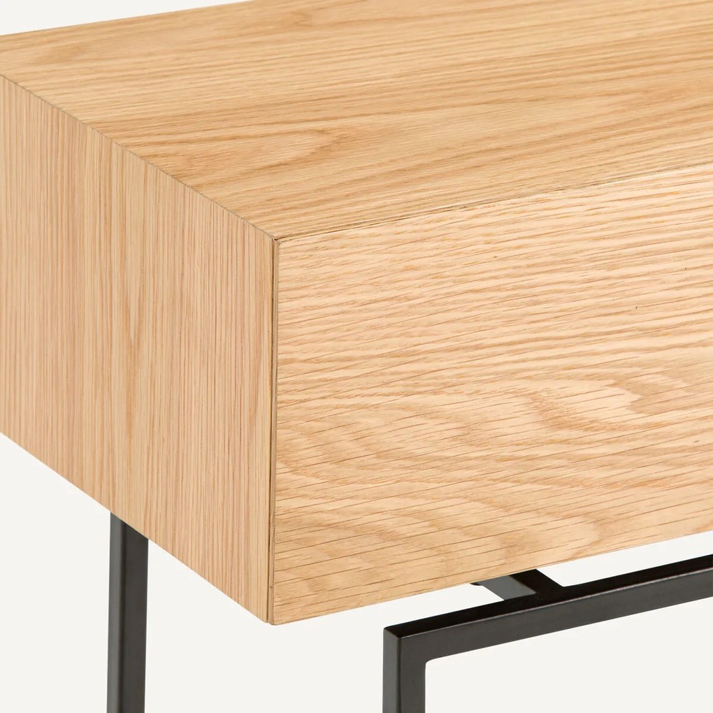 Eiken fineer console, 2 lades, Oreko