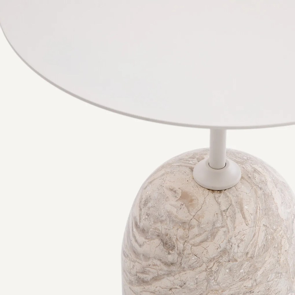 Marmeren en ijzeren metalen bijzettafel Ø45 cm Balastro