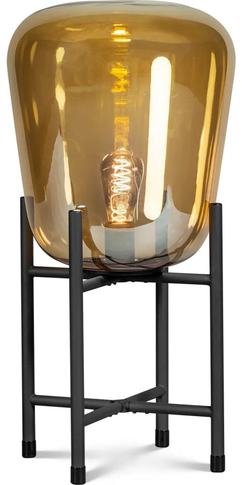 Benn Gold Tafellamp 65cm X 33cm | Trading Lighting | Glas & Metaal | Zwart   | Cavetown