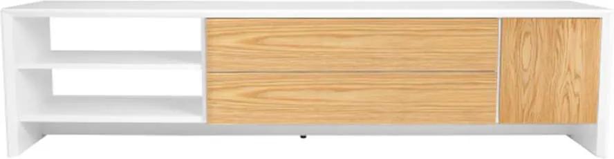 Tenzo TV-meubel Profil - wit/eiken - 44x180x47 cm - Leen Bakker
