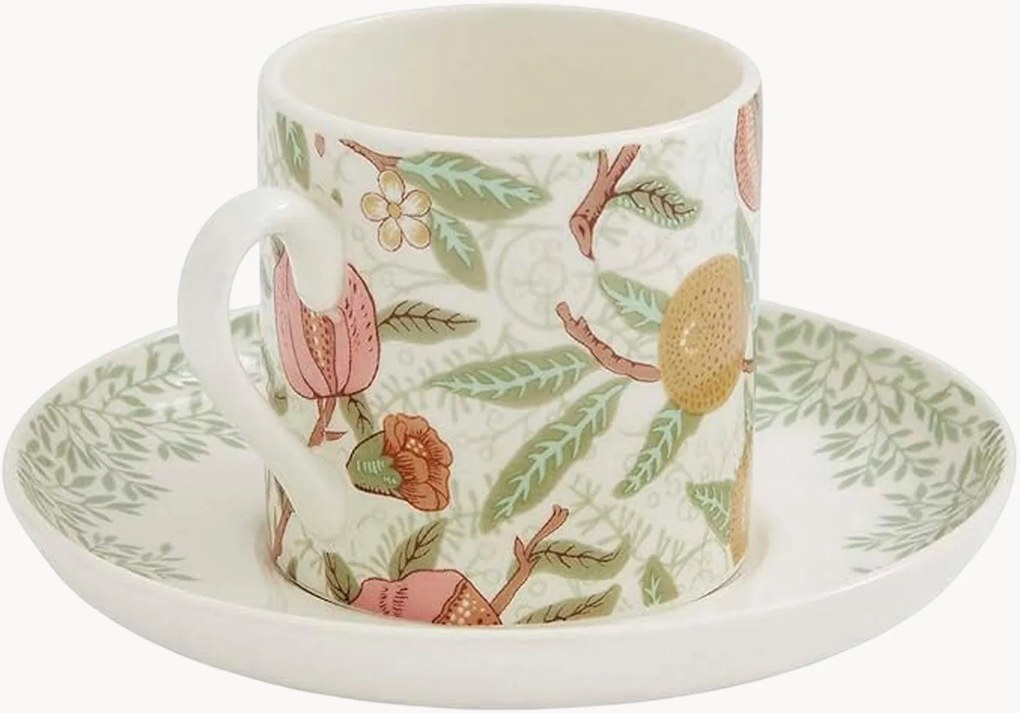 Espressokopjes & schoteltjes Morris & Co. van keramiek, 4-delig