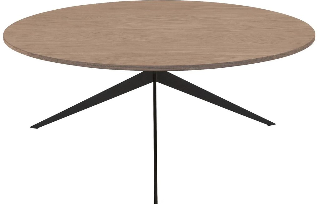 Goossens Excellent Salontafel Ferris rond, hout eiken blank, elegant chic, 80 x 33 x 80 cm