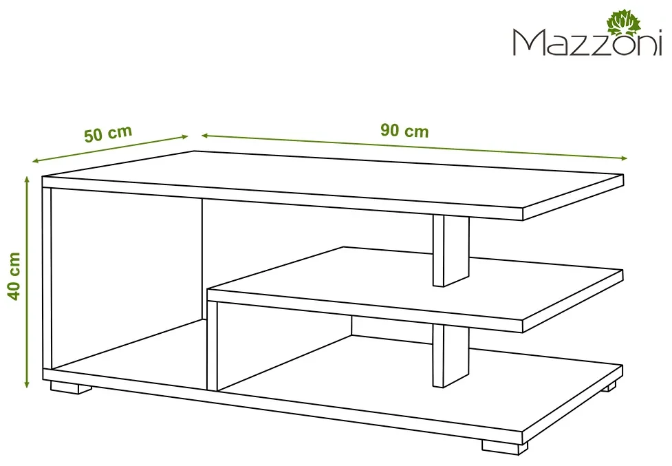 Mazzoni LINK sonoma eiken / wit, salontafel