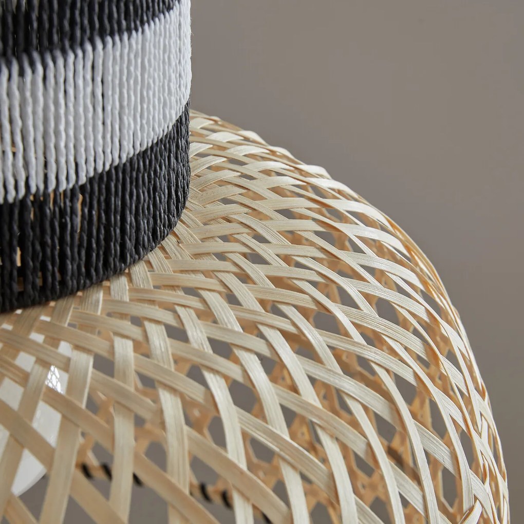 Hanglamp in bamboe en geweven papier Tribe