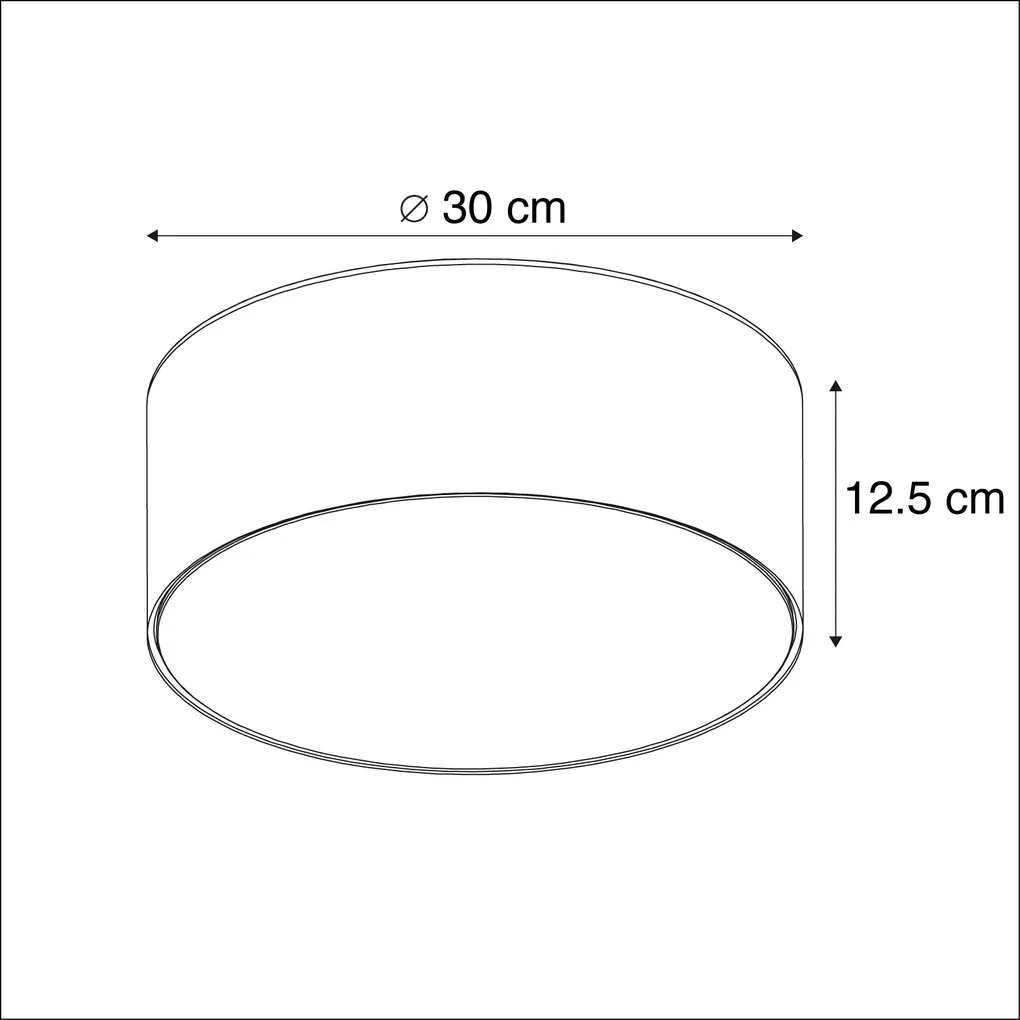 Stoffen Plafondlamp wit 30 cm incl. LED - Drum LED Modern rond Binnenverlichting Lamp