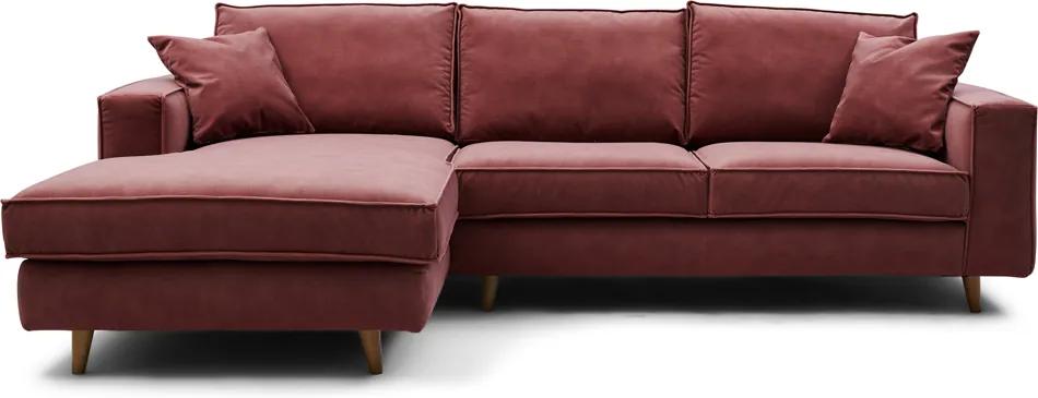 Rivièra Maison - Kendall Sofa With Chaise Longue Left, velvet, misty rose - Kleur: roze