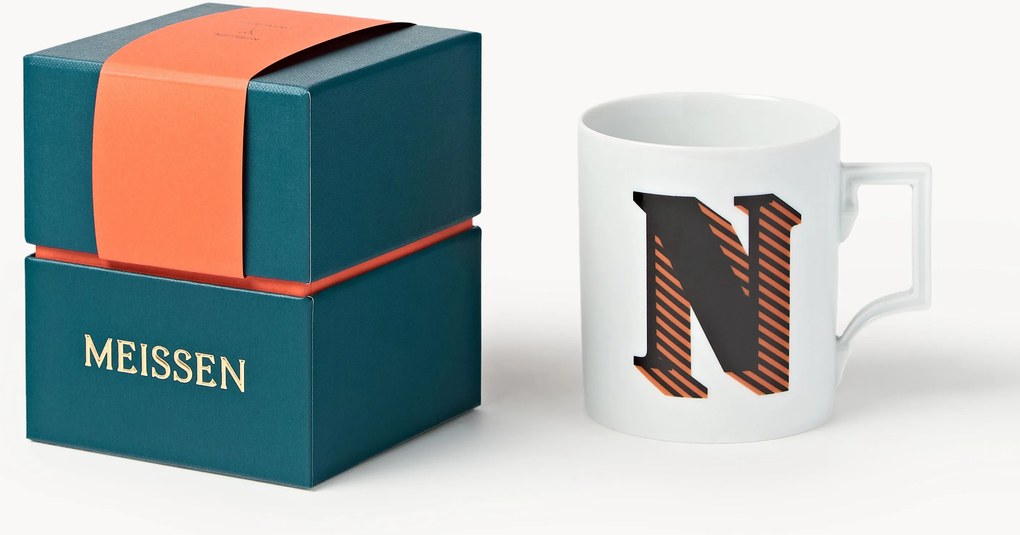 Handgemaakte beker Initials met decoratief motief