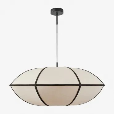 Patraix Hanglamp Van Linnen Zwart & Zwart Ø70 Cm - ↑25 Cm Patraix - Sklum