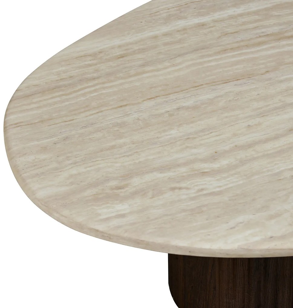 Organische Salontafel Travertin Walnoot - 80 X 70cm.