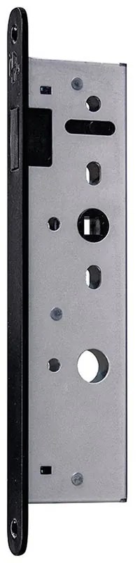 Magneet binnendeurslot voorplaat mat zwart | Loopslot smal tbv Nero Legno opdek/Pronto Legno