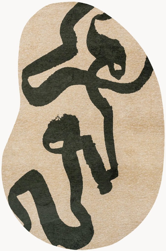 Wasbaar jacquard in- & outdoor vloerkleed Ribbon in organische vorm