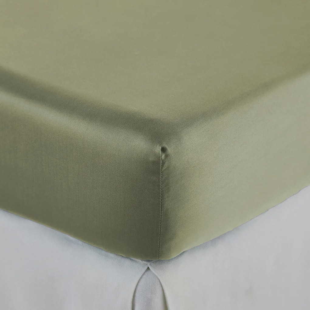 Hoeslaken satijn katoen, 153 draden, 30 cm kop, Opale