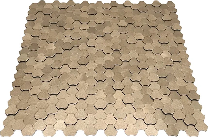 Zelfklevende Mozaïektegels Metaal | Driepas 3D Champagne | 30,5×29,6 cm | Keuken, Bad & WC