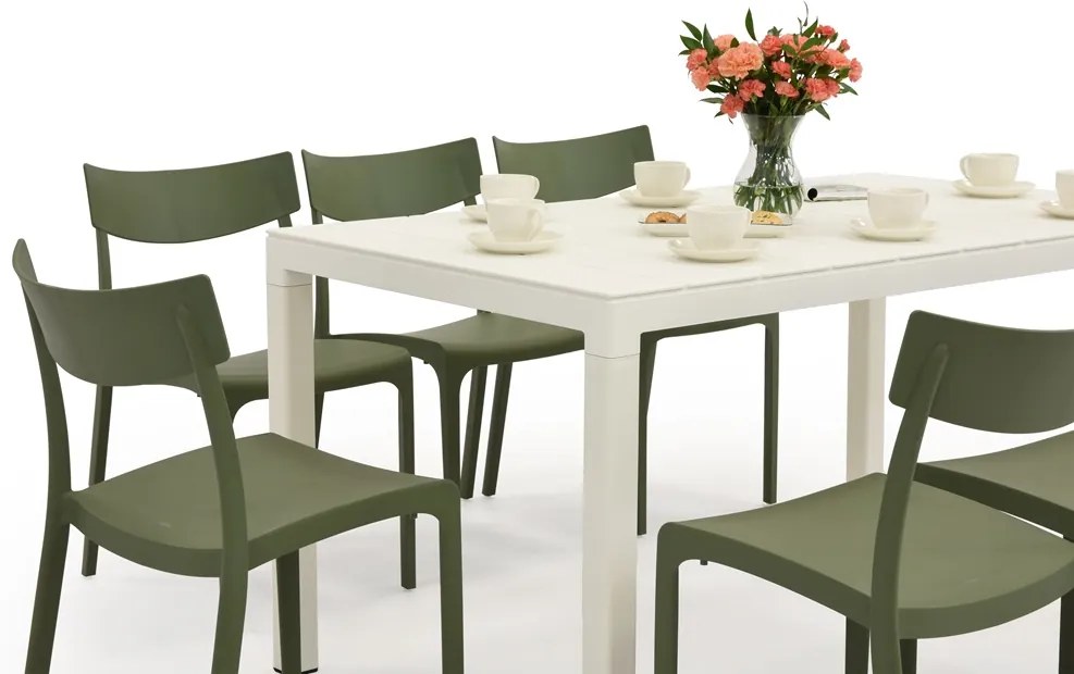King/Provence tuinset wit en groen voor 8 personen Bica