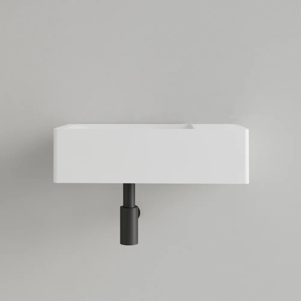 Sanigoods Luko fontein 40x22cm rechts zonder kraangat mat wit