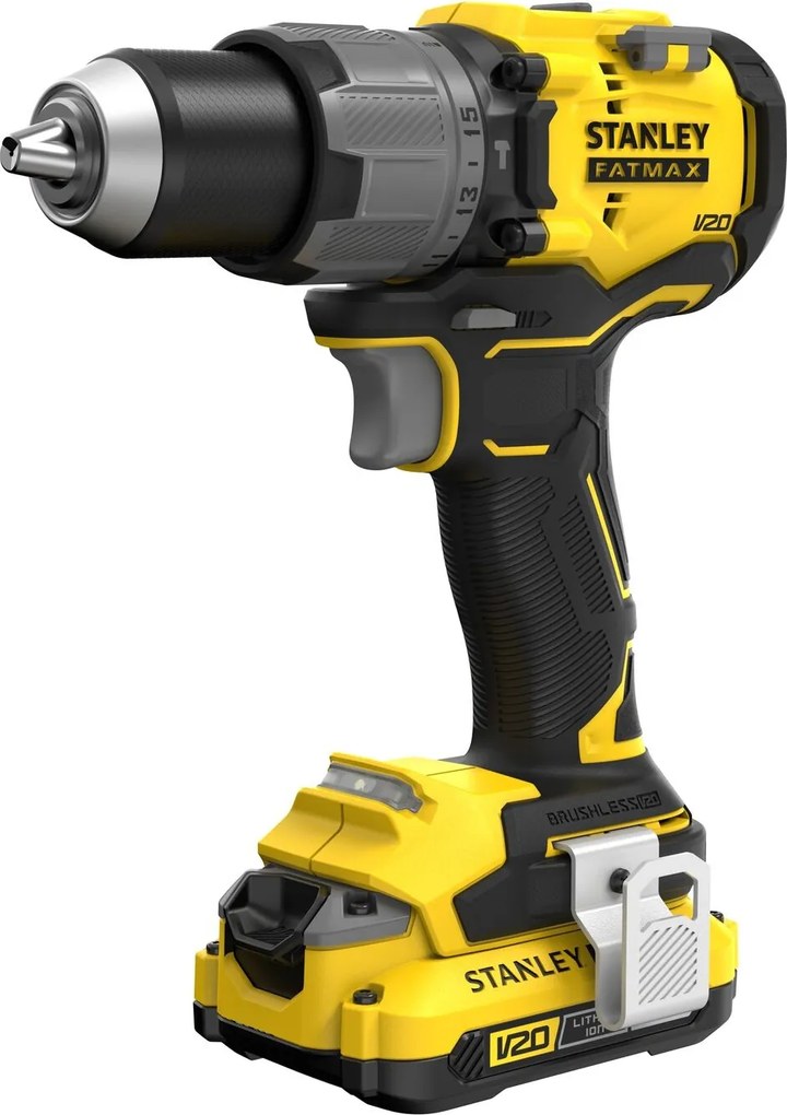 Stanley SFMCD726D2K Brushless V20 Li-Ion 18V Klopboormachine – Inclusief 2x 2.0Ah Accu, Lader en Koffer