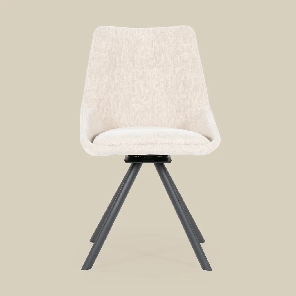Draaibare Eetkamerstoel Beige Stof