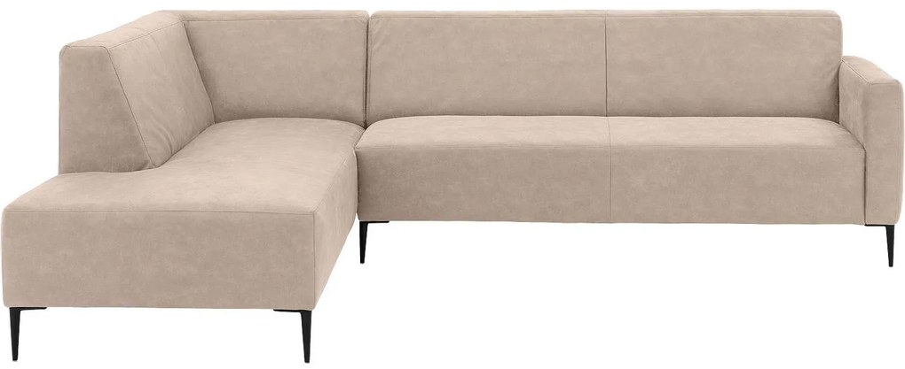 Goossens Bank Key West beige, micro leer, 3-zits, modern design met ligelement links
