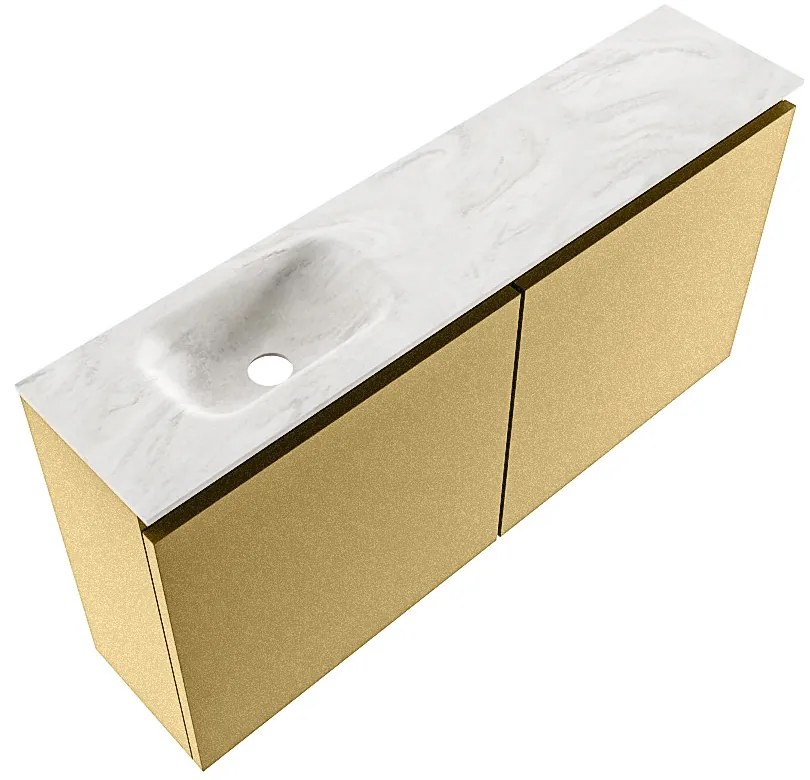 Mondiaz Ture DLux toiletmeubel 100cm oro met wastafel ostra links met kraangat