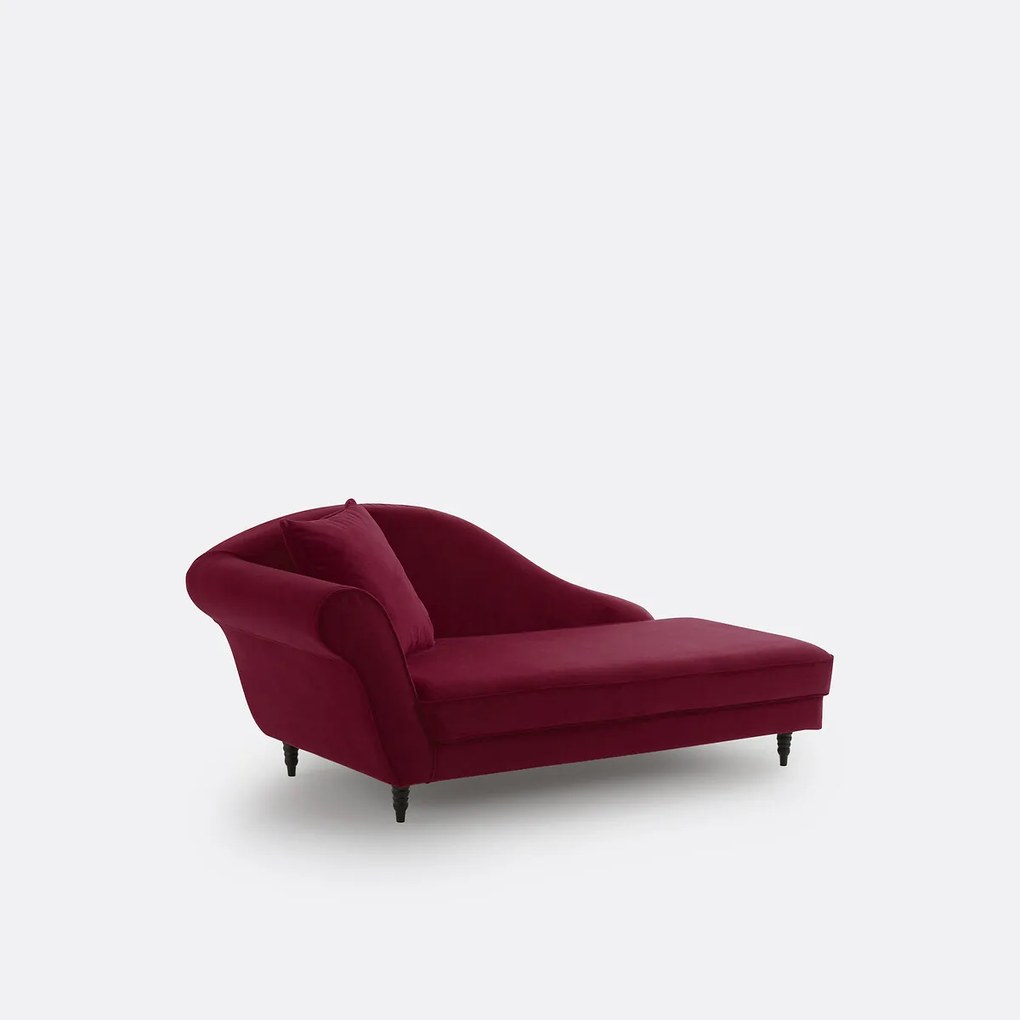 Longchair in fluweel Lipstick