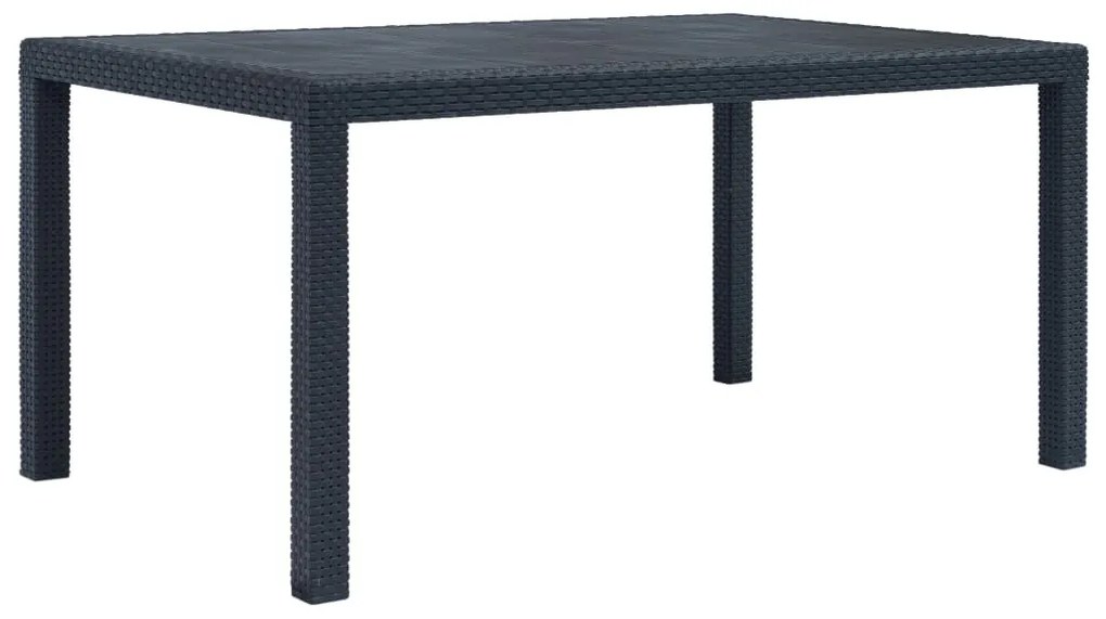 vidaXL Tuintafel 150x90x72 cm rattan-look kunststof antraciet