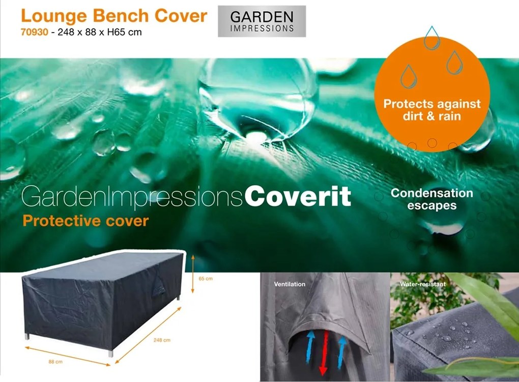 Garden Impressions Loungebank beschermhoes 248x88xH65 cm
