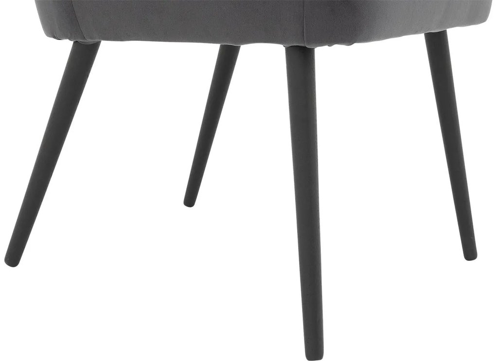 Goossens Eetkamerstoel Rob antraciet velvet stof met armleuning, urban industrieel