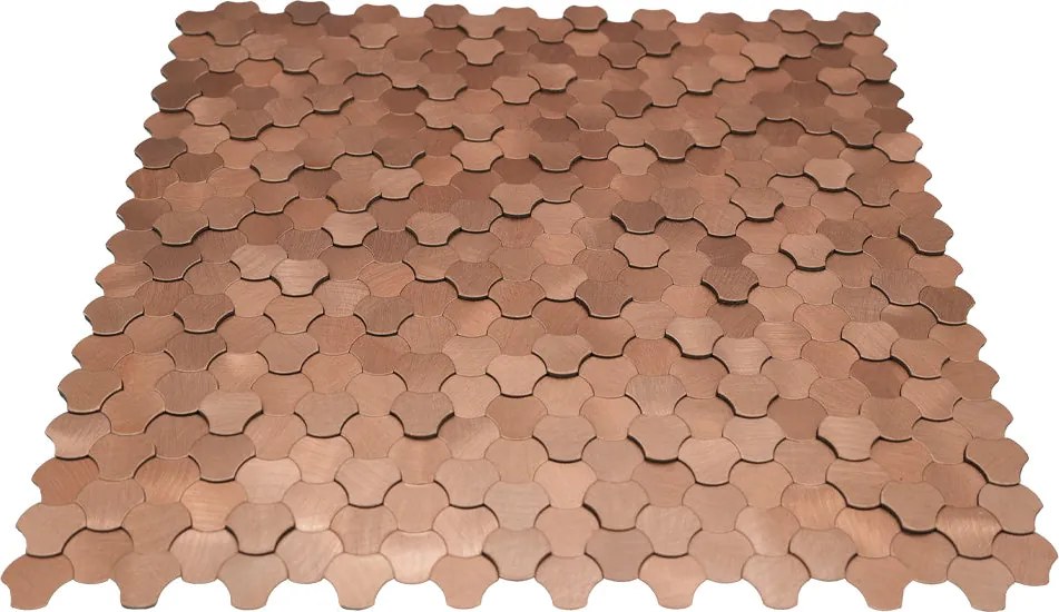 Zelfklevende Mozaïektegels Metaal | Driepas 3D Koper | 30,5×29,6 cm | Keuken, Bad & WC
