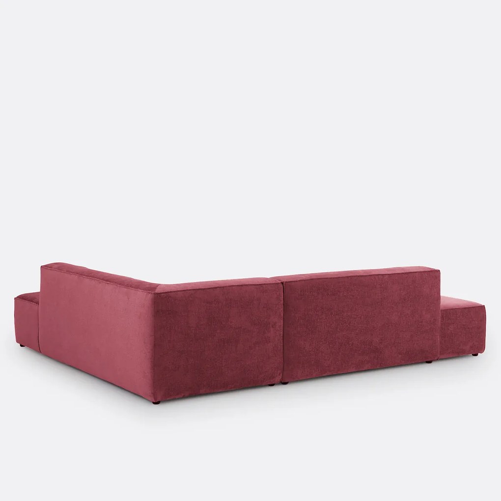 Hoekbank links of rechts, omvormbaar, fluweel met structuur, Ginosa