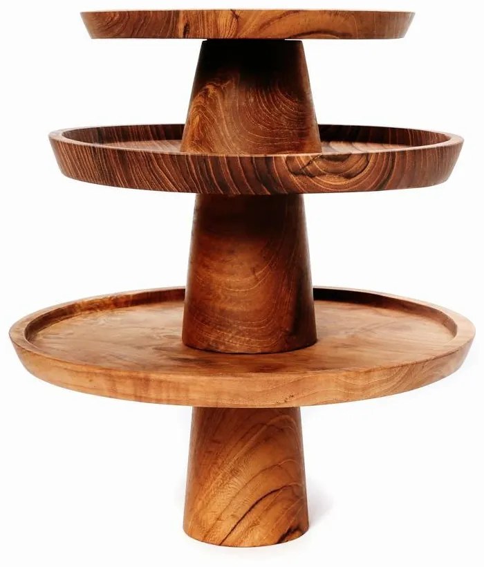 Cakeschaal Root teakhout | Bazar Bizar