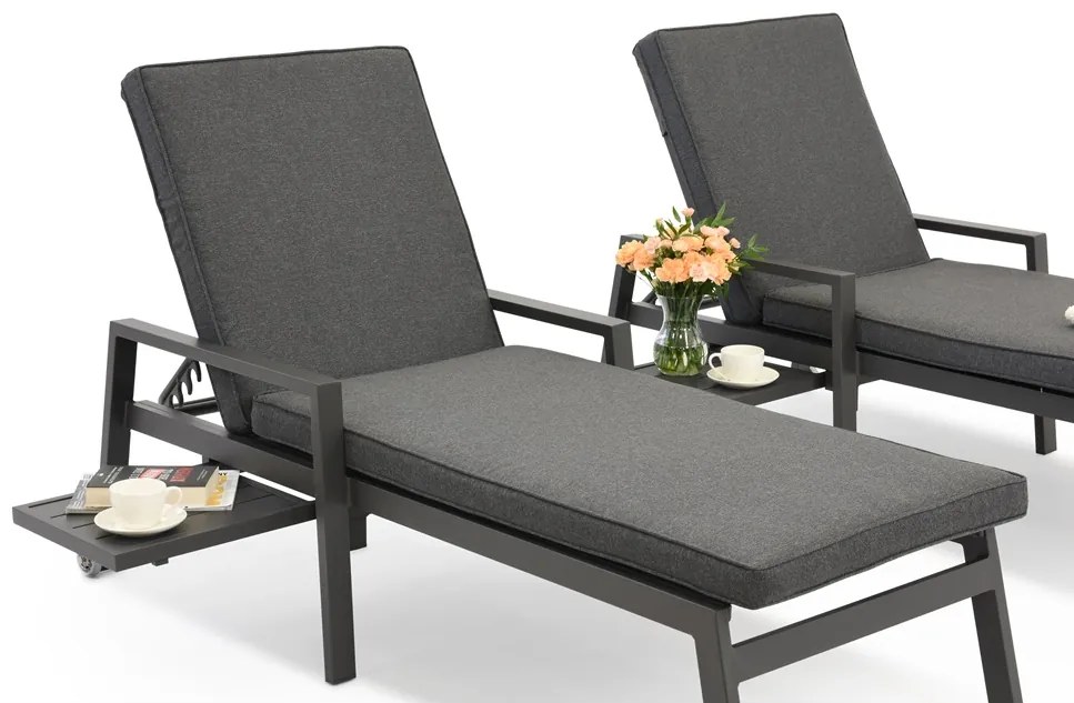 Set van twee Matera Garden Point aluminium ligstoelen antraciet