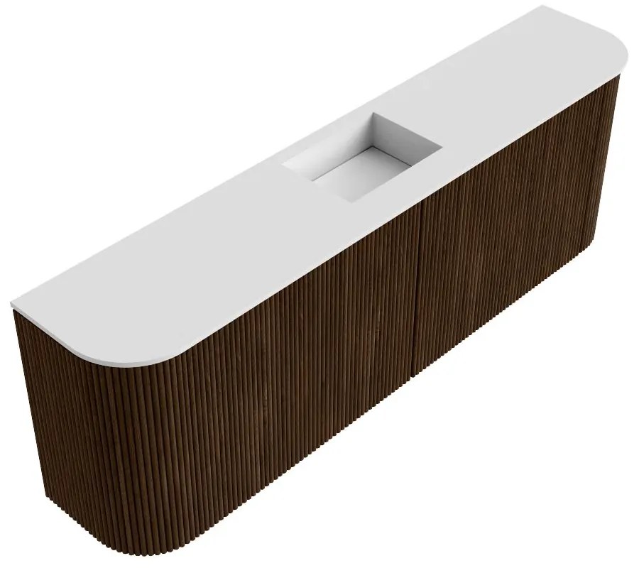 Mondiaz Joya 125cm toiletmeubel ronding links/rechts walnut met wastafel faye midden 1 kraangat talc