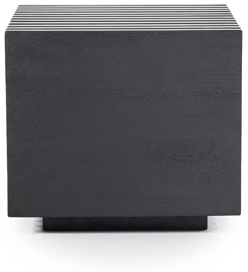 Eleonora Tom Blok Bijzettafel Zwart Hout - 50 X 50cm.