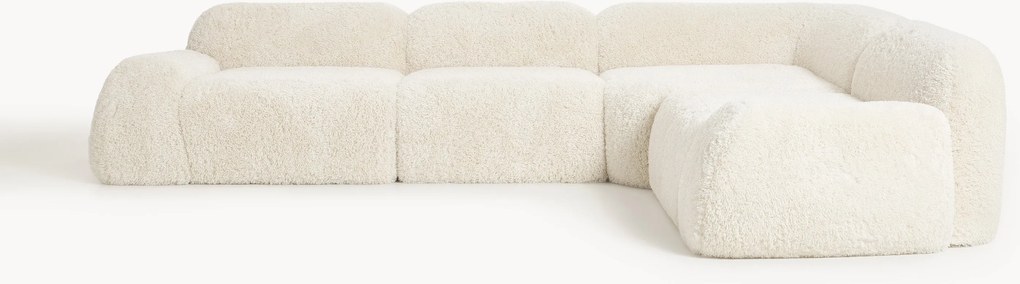 Modulaire teddy-hoekbank Wolke (4-zits)