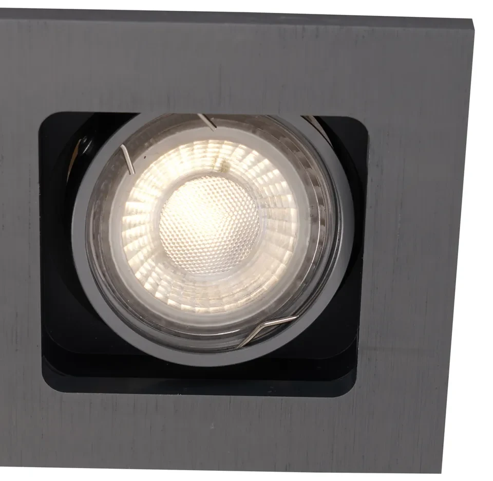 Set van 6 Moderne inbouwspot gunmetal GU10 50mm rond kantelbaar - Qure GU10 Binnenverlichting Lamp