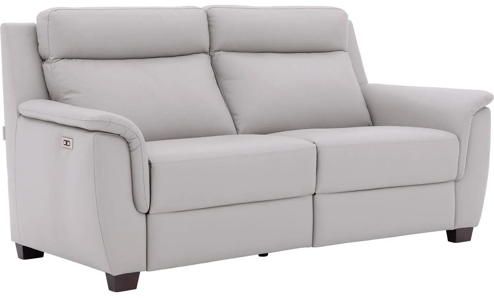 Goossens Excellent Bank Vlore grijs, leer, 2-zits, stijlvol landelijk