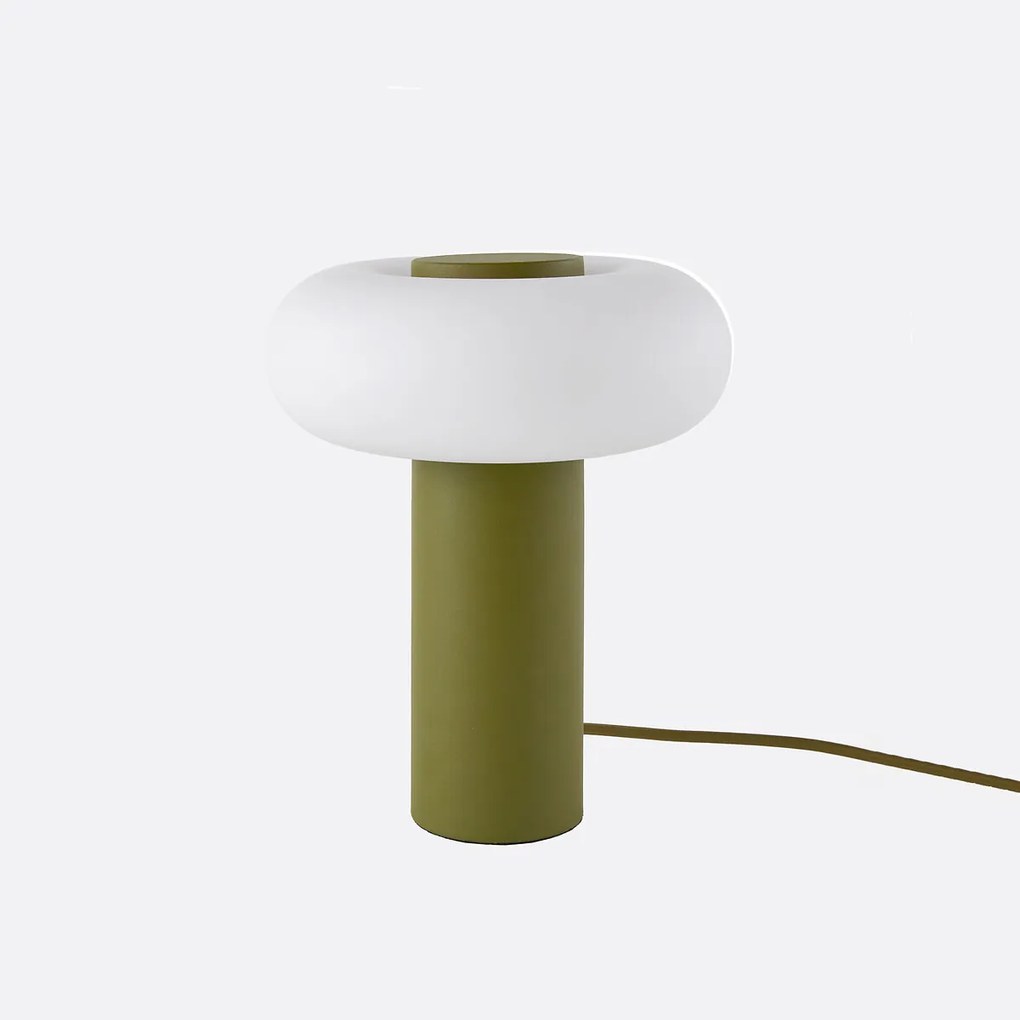 Tafellamp, in ijzer en opaline, H25,6 cm, OMER