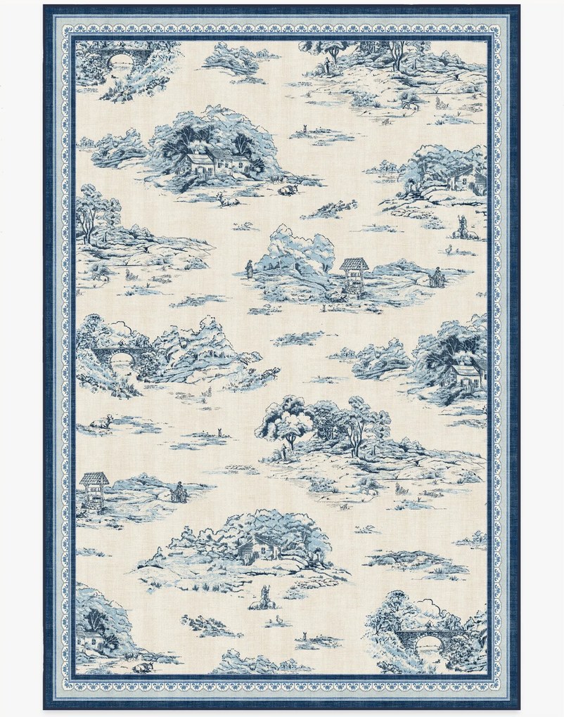 Wasbaar laagpolig vloerkleed Provence Toile