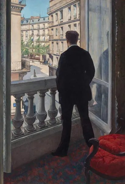 Kunstreproductie Man at the Window, 1875, Caillebotte, Gustave