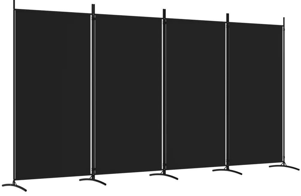 vidaXL Kamerscherm met 4 panelen 346x180 cm stof zwart