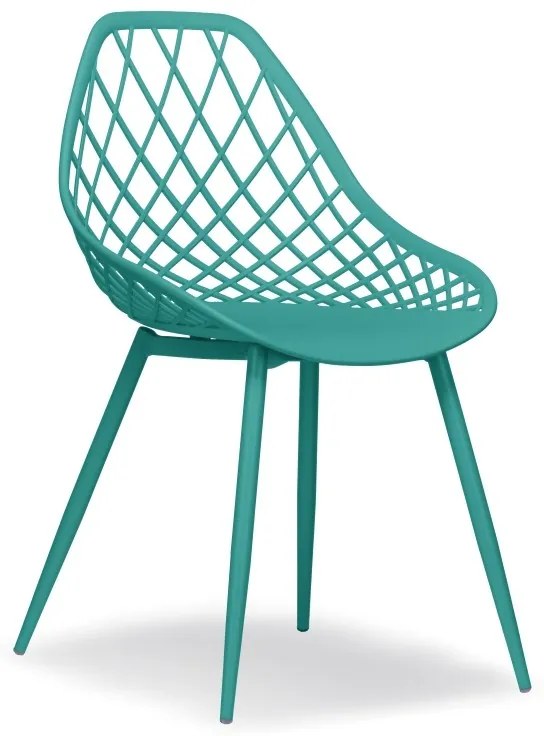 LUGO stoel turquoise - modern, opengewerkt, voor keuken / tuin / café