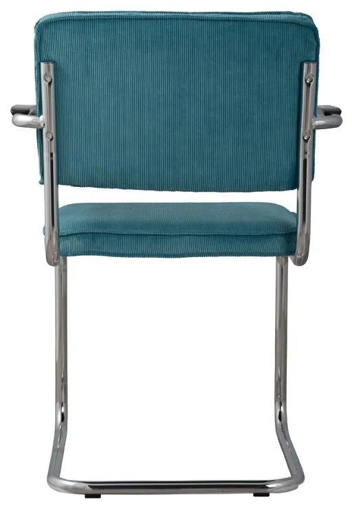 Zuiver Ridge Rib Eetkamerstoel Ribstof Met Arm Blauw