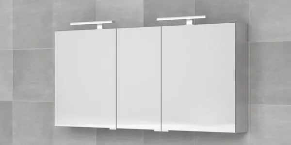 Bruynzeel spiegelkast 160x70cm met 3 deuren exclusief verlichting aluminium 232410
