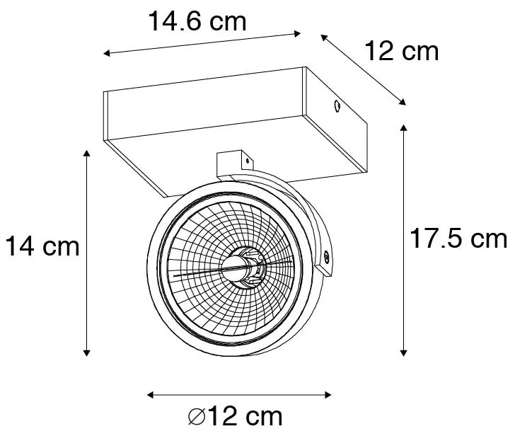 Design plafondspot zwart draai- en kantelbaar - Go