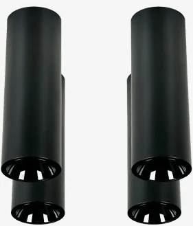 Pack Van 4 Led-opbouwplafondlampen Ø5,7 Cm Voor Buiten In Aluminium Met Geleidelijke Aan- En Uitschakeling Luisiana Zwart & Warm Wit 3000k & 6 W & 38º