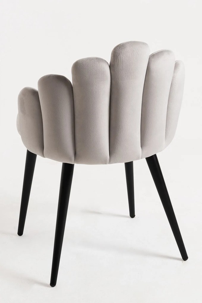 Set 4 Hand Fluwelen Stoelen Zwarte Poten